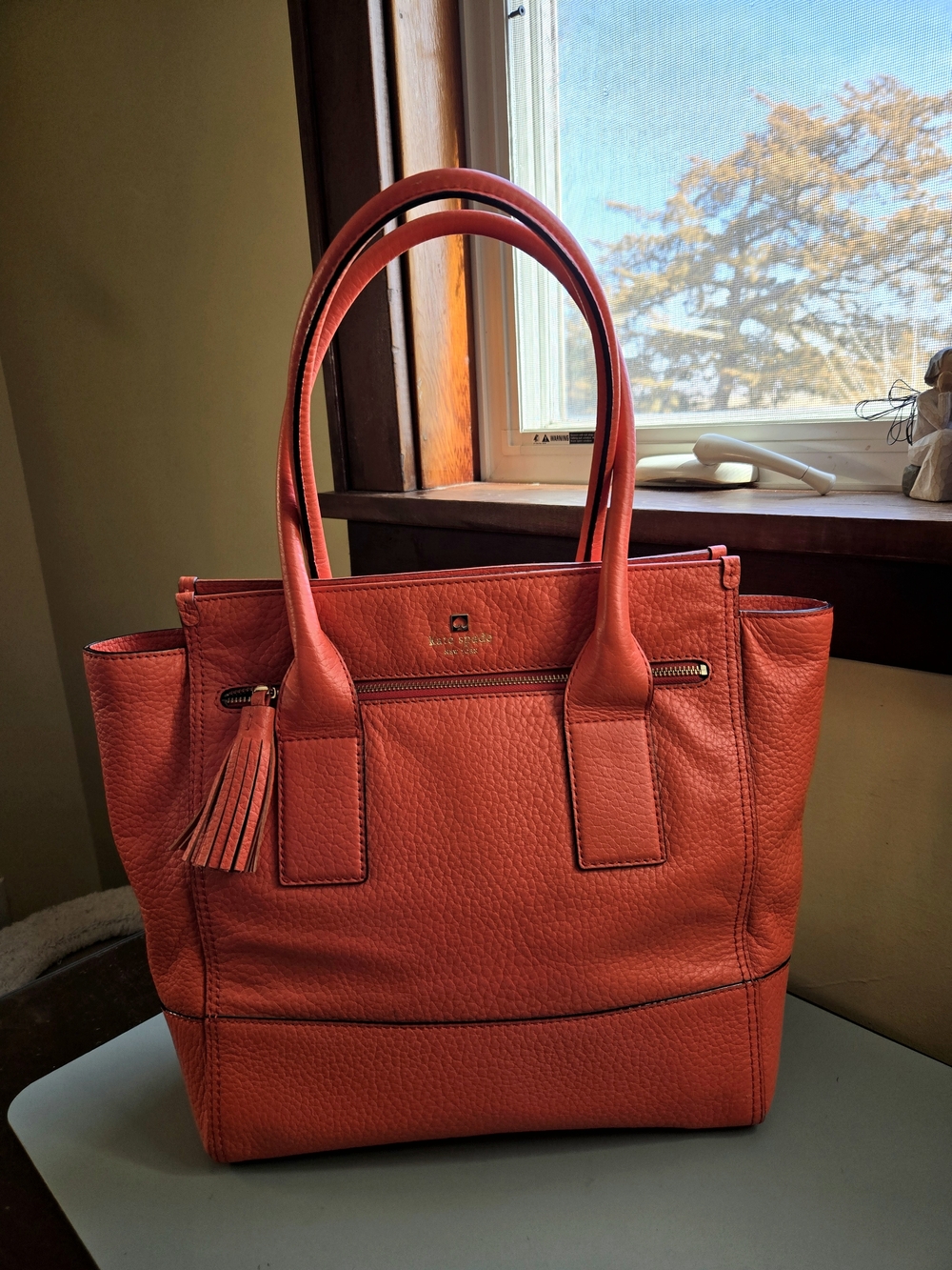 KATE SPADE Southport Avenue Linda Tote, Flaming Red Orange - Picture 3 of 10
